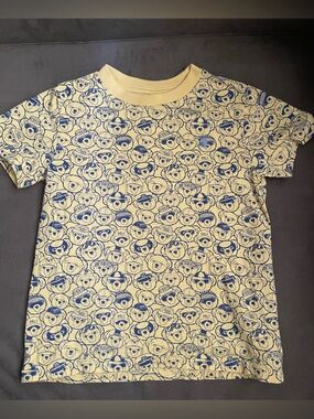 Ralph Lauren Polo bear boys T-shirt size 6. Yellow with blue print.